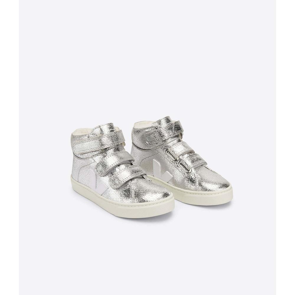 Kids' Veja ESPLAR MID FURED SUEDE High Tops Silver | ZA 700GSO